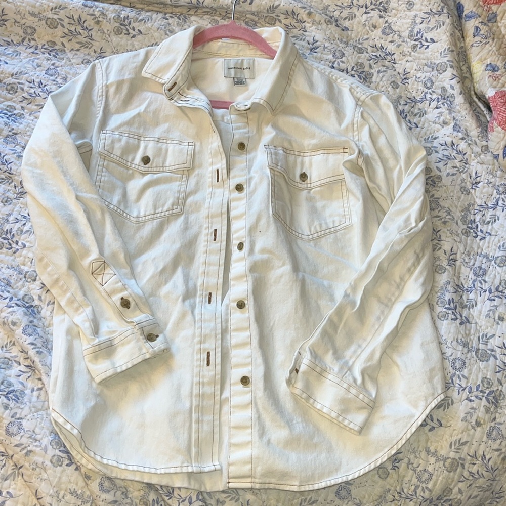American Eagle cream jean jacket
